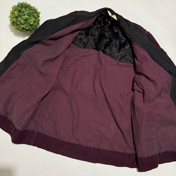 Vintage Pilgrim Purple‎ Corduroy Satin Belted Smocking Jacket Robe Mens Large - Picture 5 of 8